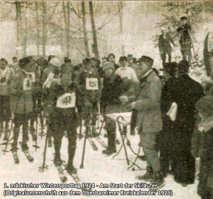 1. märkischer Wintersporttag 1924 - Am Start der Skiläufer 